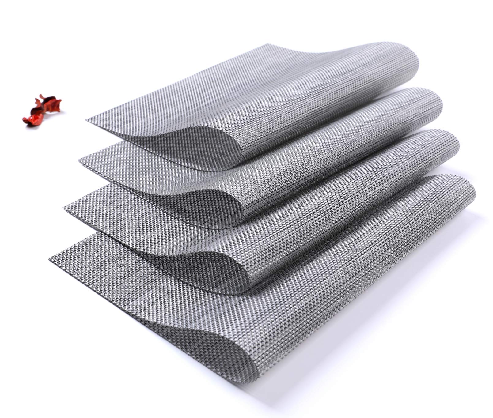 Premium Heat-Resistant PVC Placemats for Dining Table - Set of 4 Washable Kitchen Table Mats - Perfect for Family Dinners, Holiday Meals & Restaurant-Style Dining