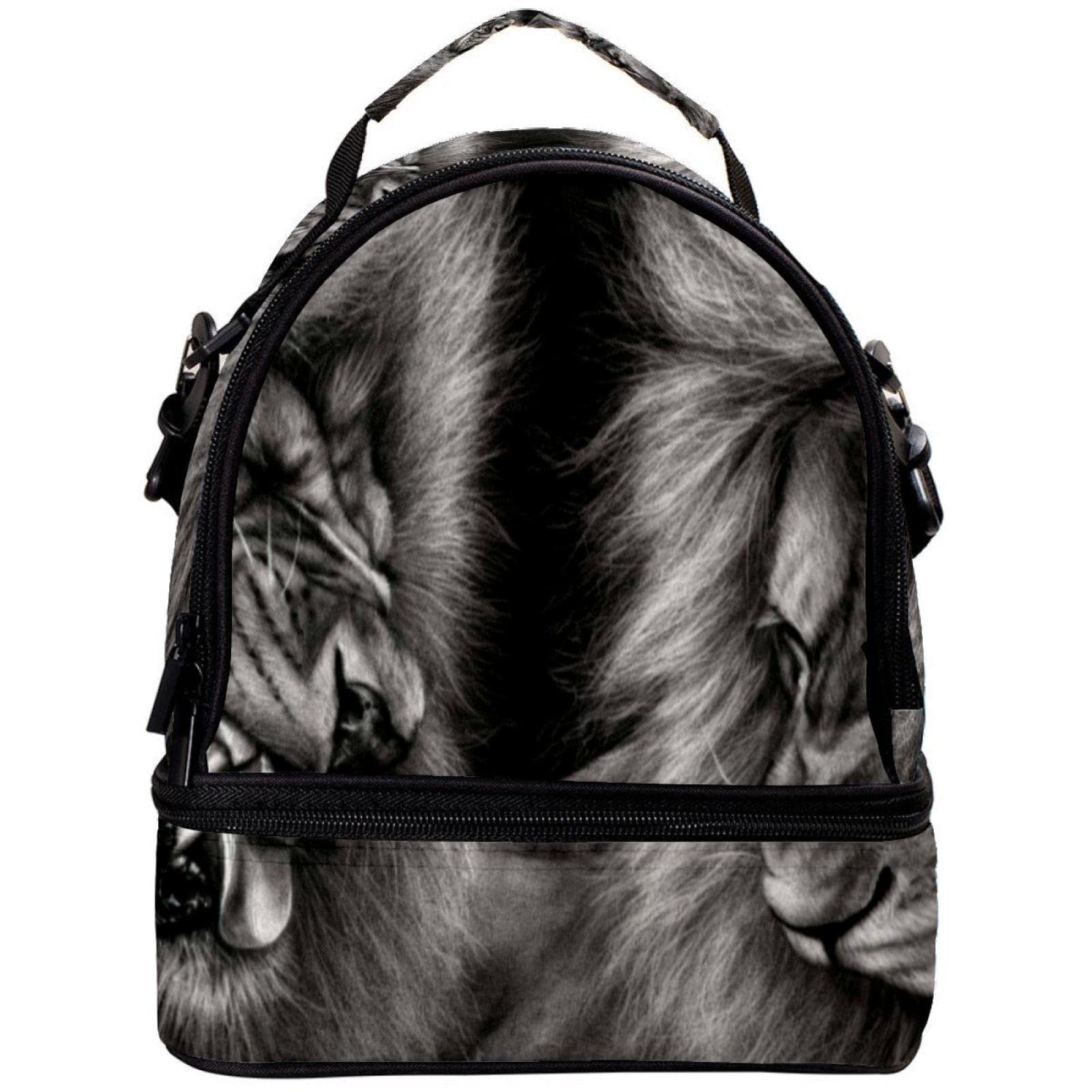 **Insulated Reusable Lunch Box Cooler Bag - Thermal Lion Design for Office, School & Picnics | Eco-Friendly Shoulder Bag for Meals On-The-Go**