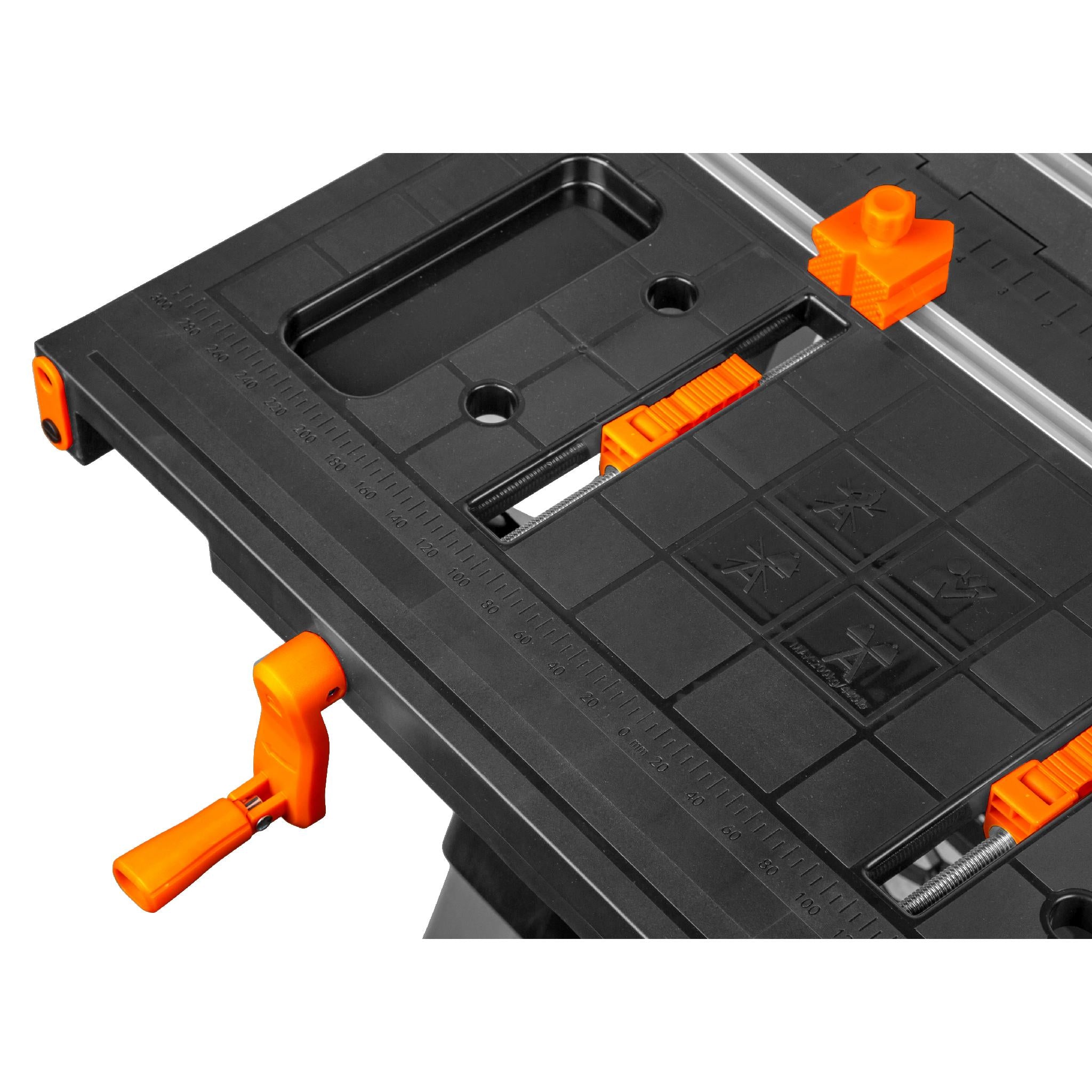 WEN WB3225 2-in-1 Folding Work Table & Sawhorse - 440 lbs Capacity with Onboard Clamps & Clamp Dogs - Perfect for Woodworking, DIY Projects & Jobsite Support