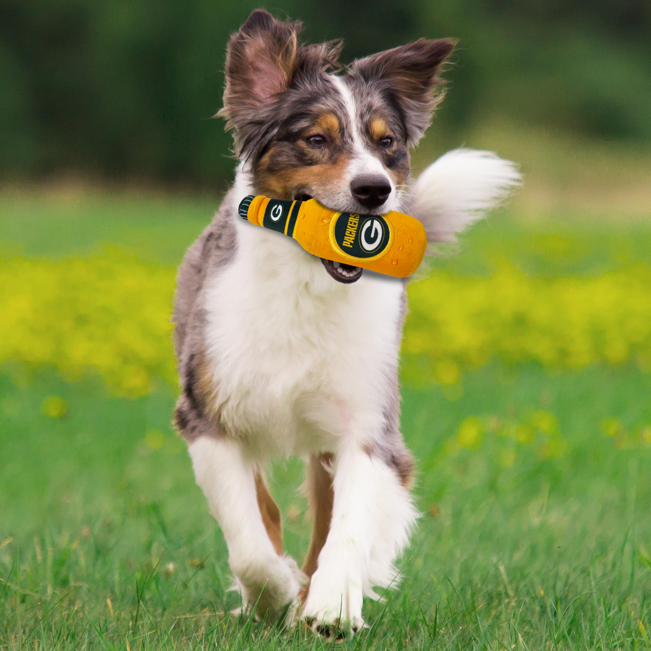 Pets First NFL Beer Bottle Chew Toy for Dogs - Durable Pet Chewing Toy for Puppies, Fun Football-Themed Dog Toy for Playtime & Training