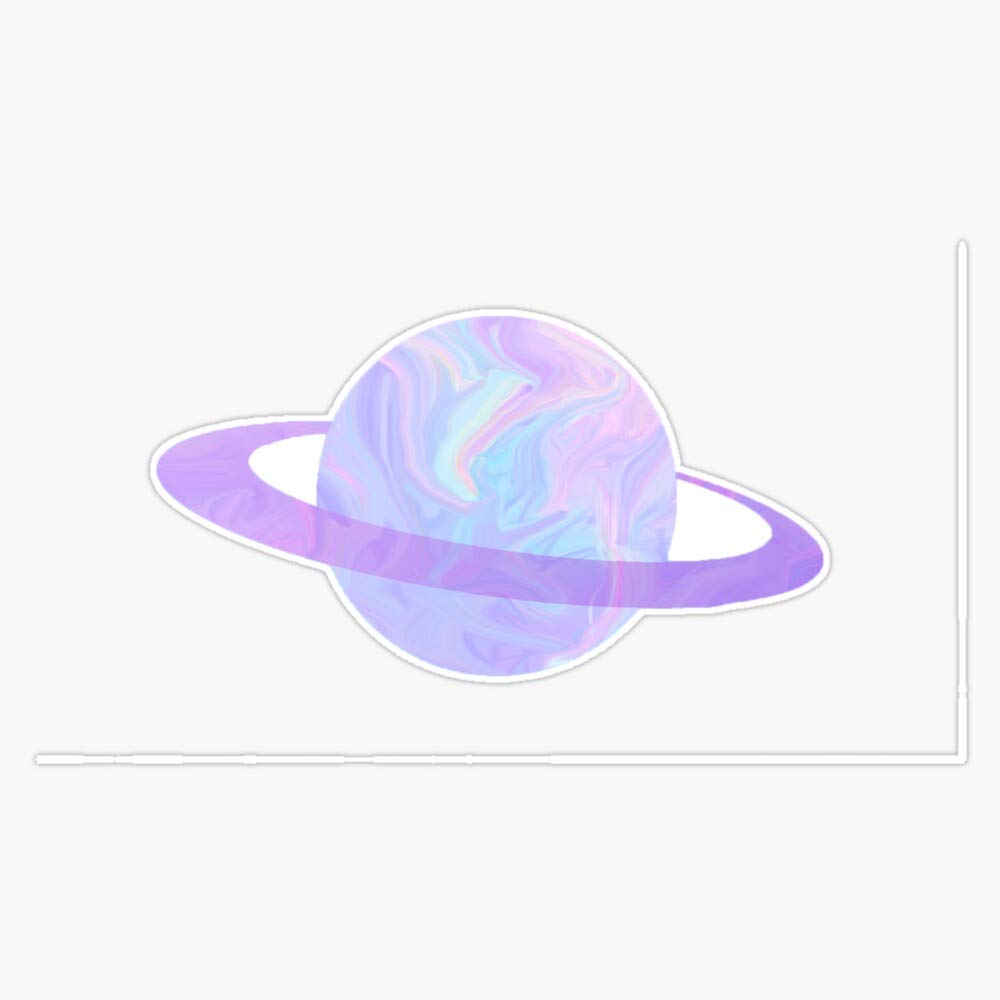 Holographic Pastel Planet Vinyl Stickers - Waterproof Decals for Cars, Laptops, Walls, Windows (5 Inch) - Perfect for DIY Decor, Scrapbooking & Personalizing Devices