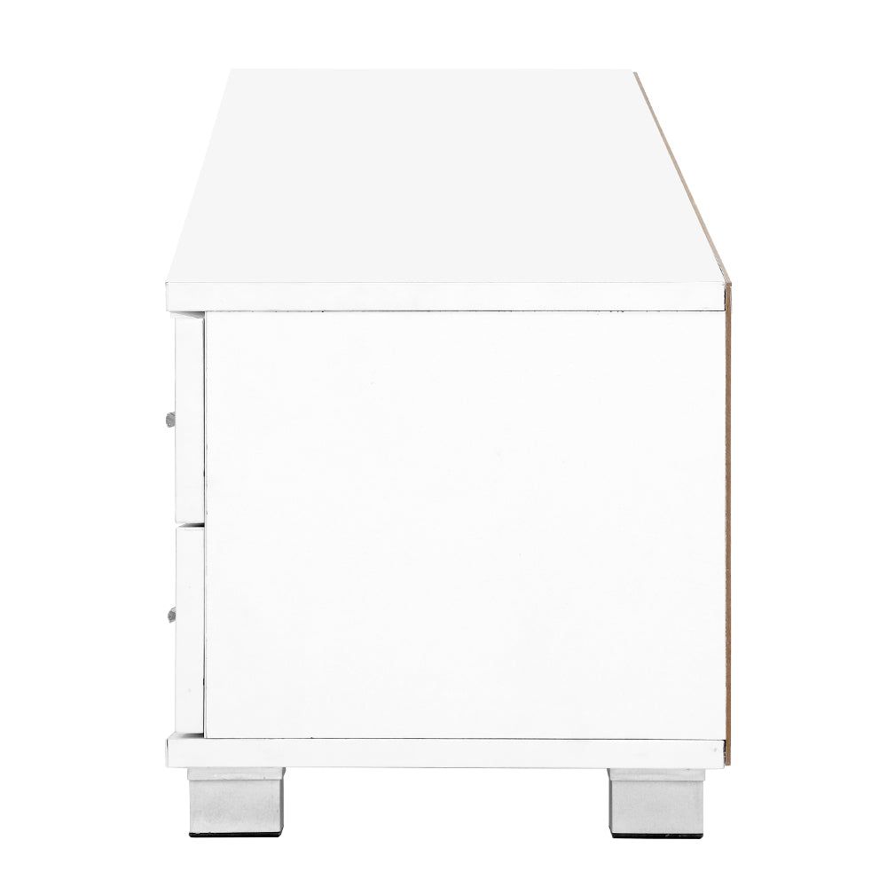 Artiss 120cm White Dylan TV Stand Entertainment Unit - Modern Media Console for Living Room, Bedroom & Home Theater