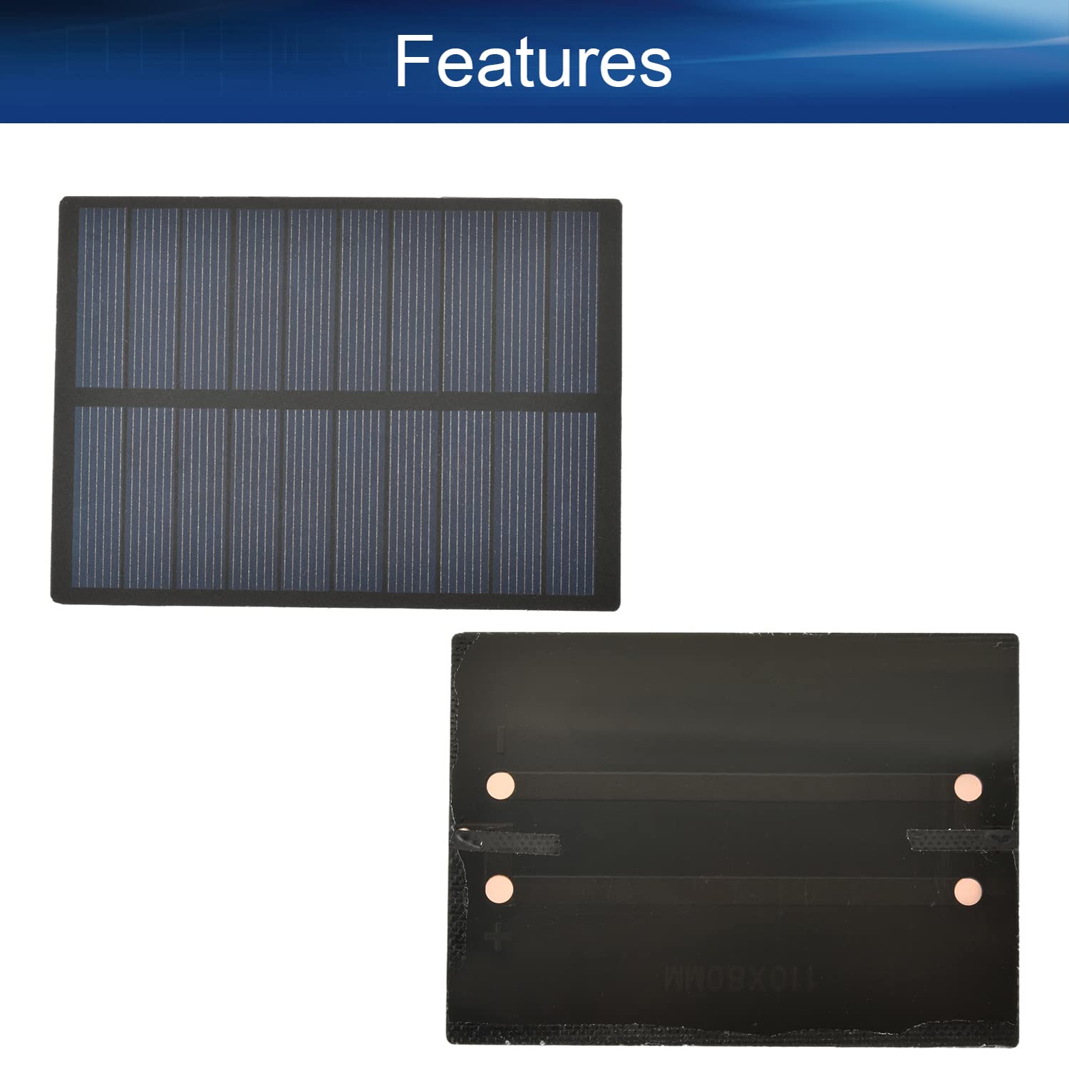 Bettomshin 1Pc 5V 1.3W Mini Solar Panel - Polycrystalline Solar Cell for DIY Solar System, Light Electric Toys, and Battery Chargers (4.33