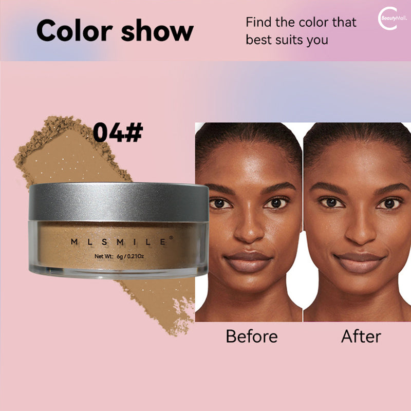 MLSMILE Shimmering Setting Powder - Translucent Loose Finishing Powder for Face, Oil Control & Pore Minimizing - Perfect for Makeup Setting, Baking & All-Day Wear (0.35oz) | Great for Daily Use, Special Occasions & Photography Makeup
