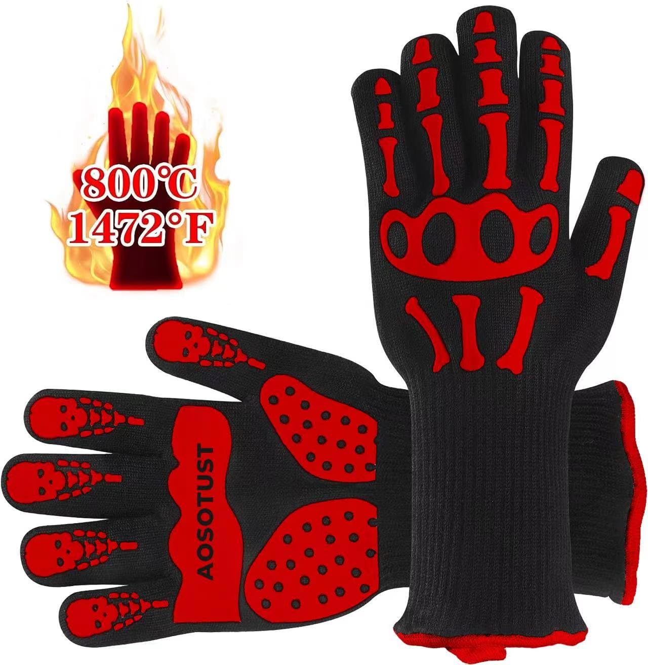 Heat Resistant Gloves for Grilling & Cooking - 1472℉ Protection with 5