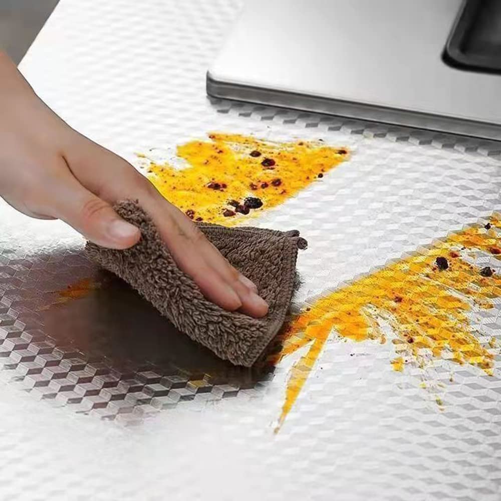 Waterproof Oil Proof Aluminum Foil Sticker - Peel and Stick Removable Self-Adhesive Wallpaper for Kitchen Countertops, Cabinets, Desks (15.7