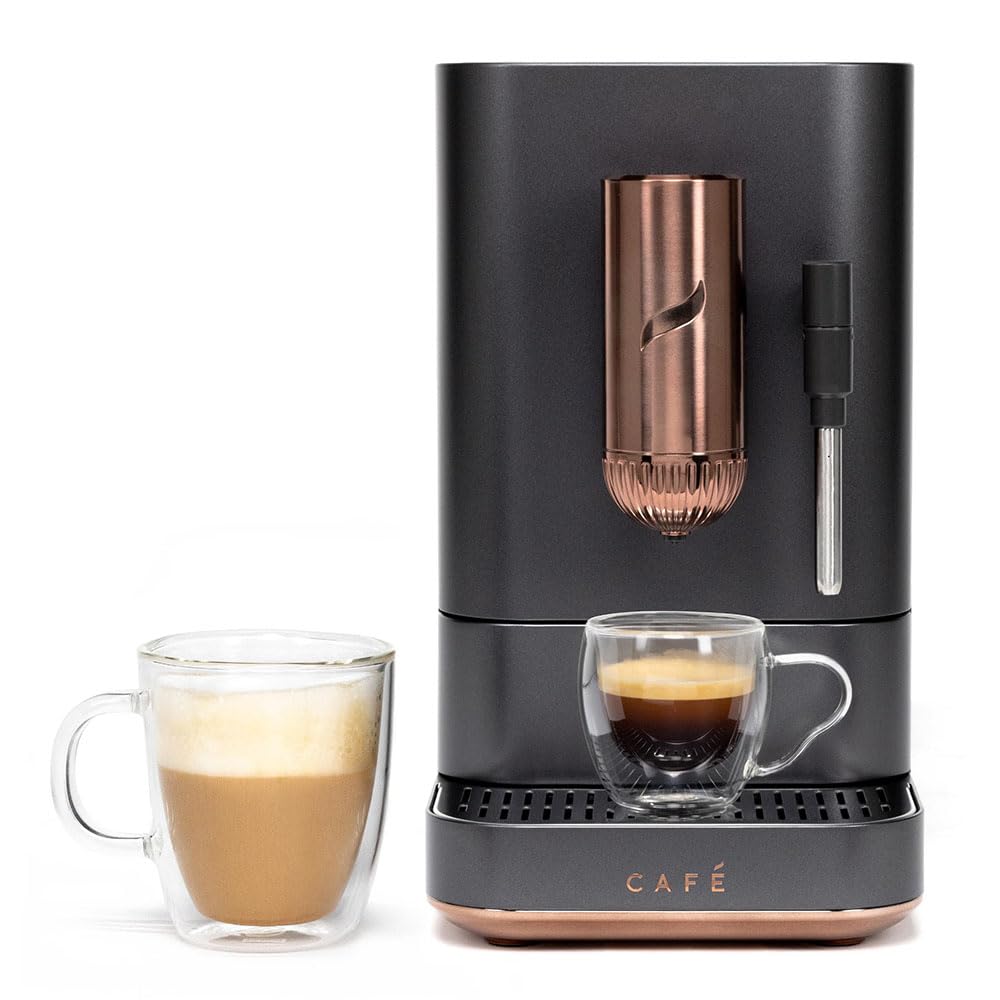 Café Affetto Automatic Espresso Machine with Milk Frother & Built-in Adjustable Coffee Grinder - 1.2L Matte Black (C7CEBBS3RD3) | One-Touch 90-Second Brewing | Perfect for Home Baristas & Office Coffee Stations