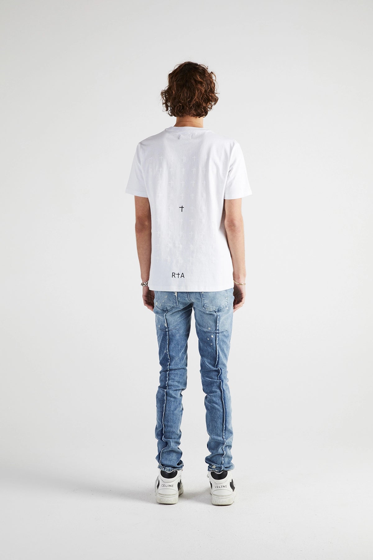 LIAM TEE | White Rip Cross Graphic T-Shirt for Men - Trendy Streetwear Fashion for Casual Wear and Outfits