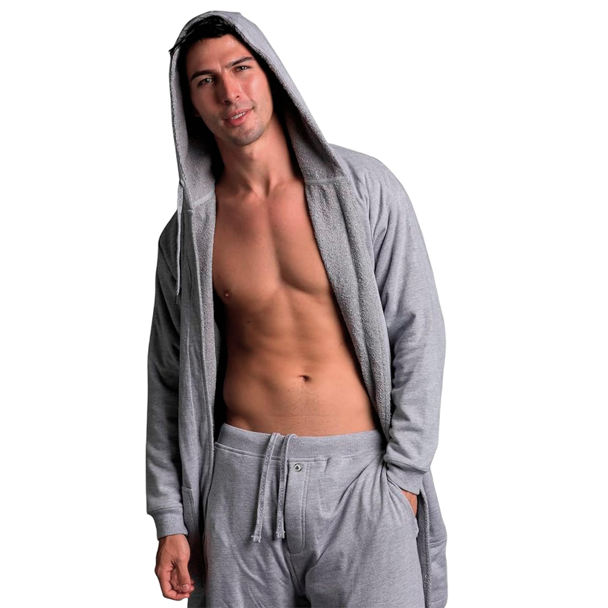 DudeRobe Men's Hooded Bathrobe with Pockets - Soft & Absorbent Cotton Robe for After Shower, Spa, Lounging at Home | Shark Tank Featured Product