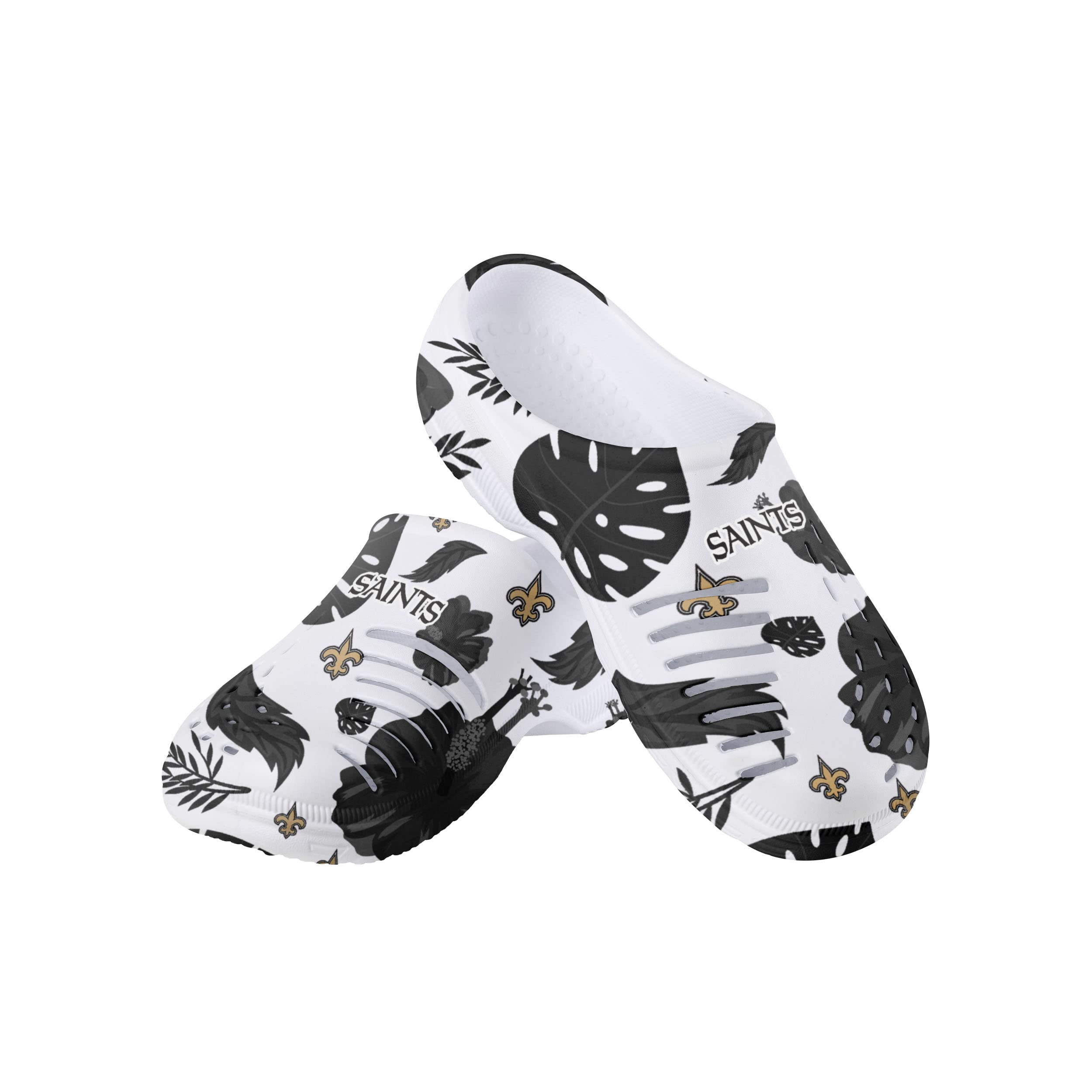 FOCO Women's NFL Team Logo Floral Garden Clog Sandals - Comfortable Waterproof Slip-On Shoes for Women, Perfect for Beach, Pool, and Outdoor Activities