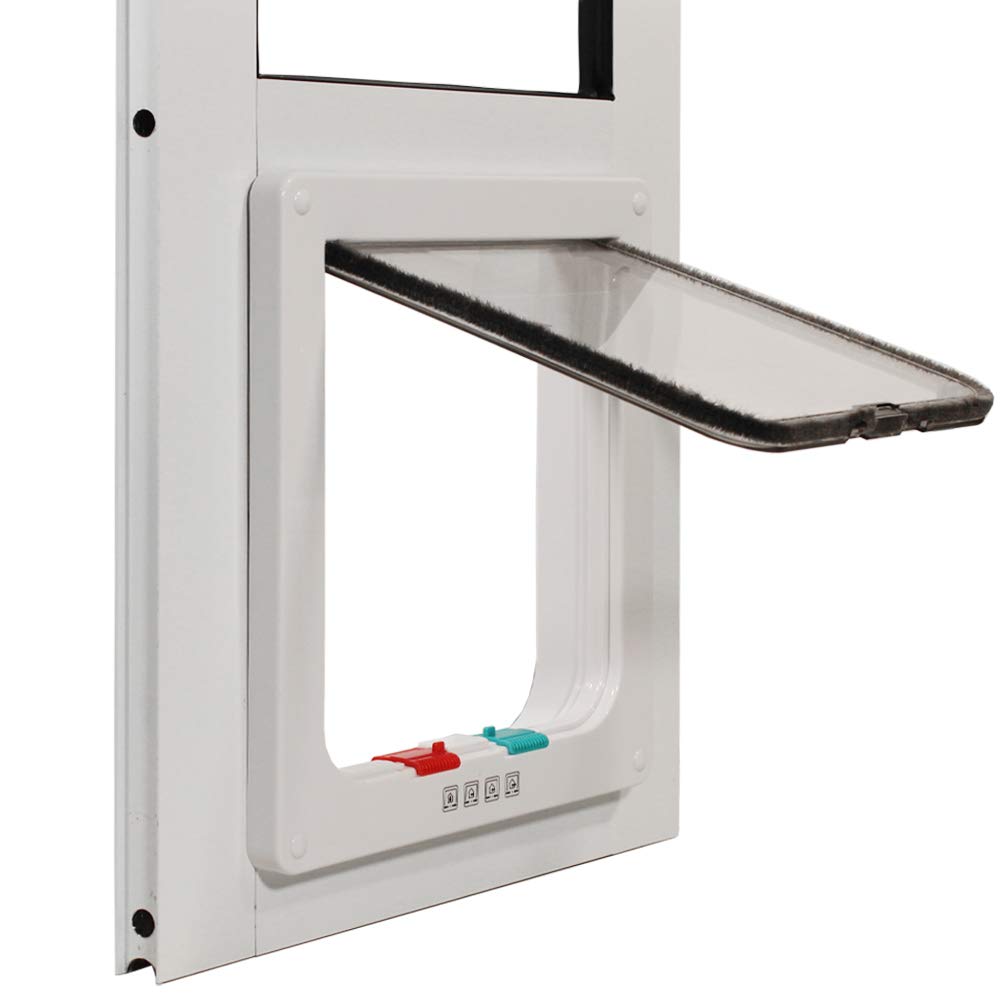 Whiskers & Windows Cat Door for Horizontal Sliding Windows - Large Cat Flap for Easy Pet Access (Fits 34