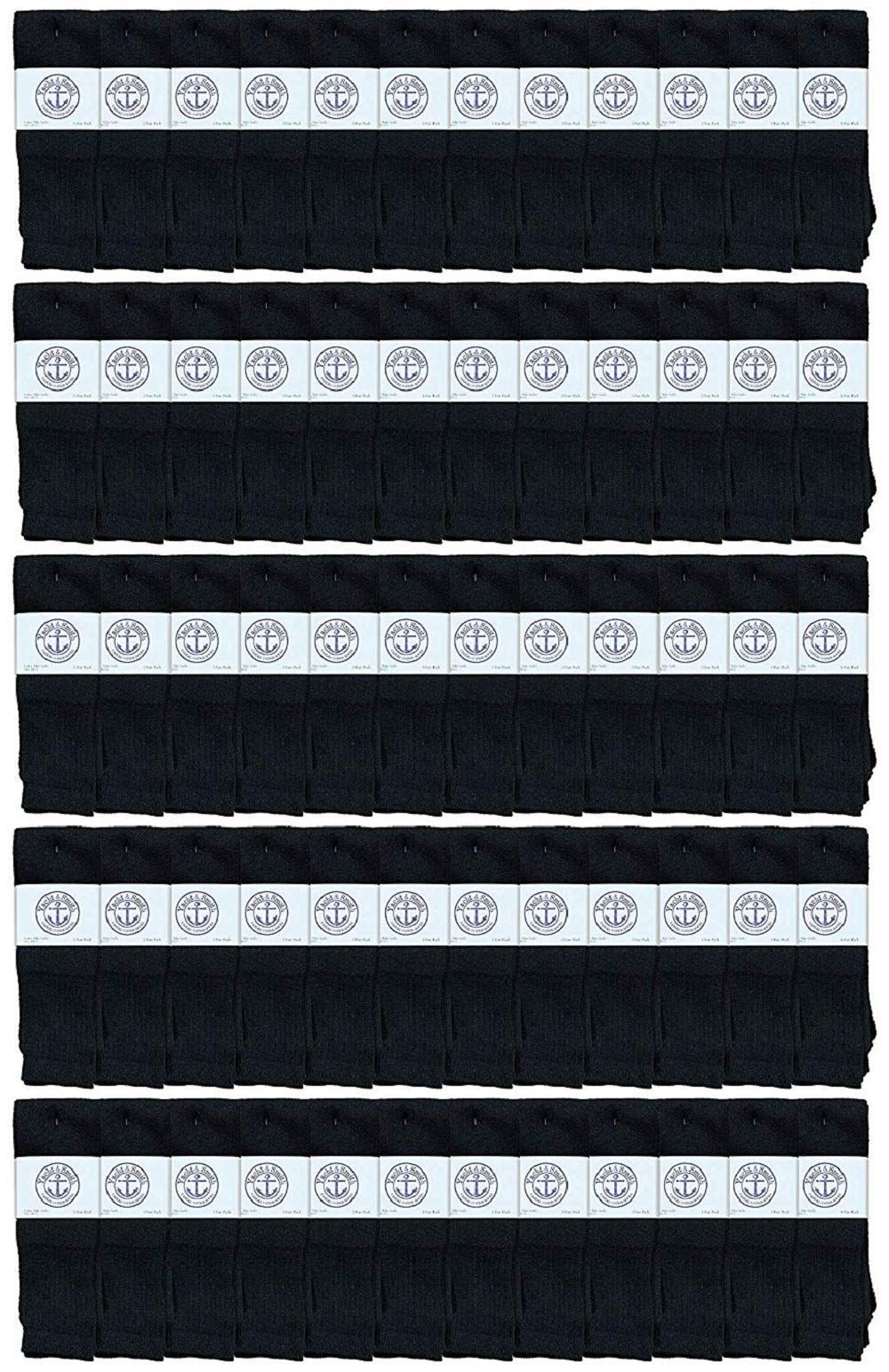 60 Pairs Men's Long Tube Socks - Yacht & Smith 30 Inch Cotton Athletic Socks for Size 10-13 - Bulk Wholesale Crew Socks for Sports, Running, Hiking & Casual Wear