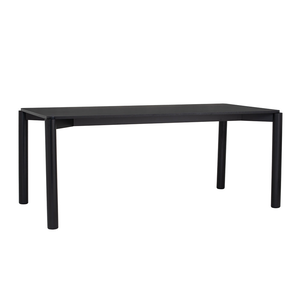LONY 180cm Black Dining Table - Modern Kitchen & Dining Room Furniture for Family Gatherings & Dinner Parties