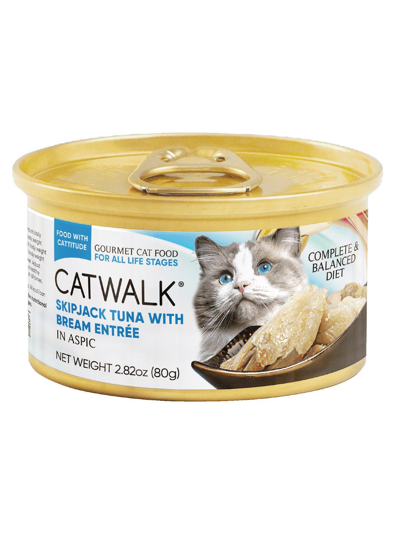 Premium Skipjack Tuna & Bream Entrée in Aspic - Grain-Free Cat Wet Food (80g) - Delicious Natural Recipe for Adult & Senior Cats - Perfect for Mealtime, Weight Management & Picky Eaters