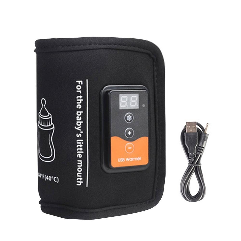 Portable USB Bottle Warmer - Adjustable Temperature Smart Heating Bag for Baby Milk & Formula - Perfect for Travel, Home & On-the-Go Use