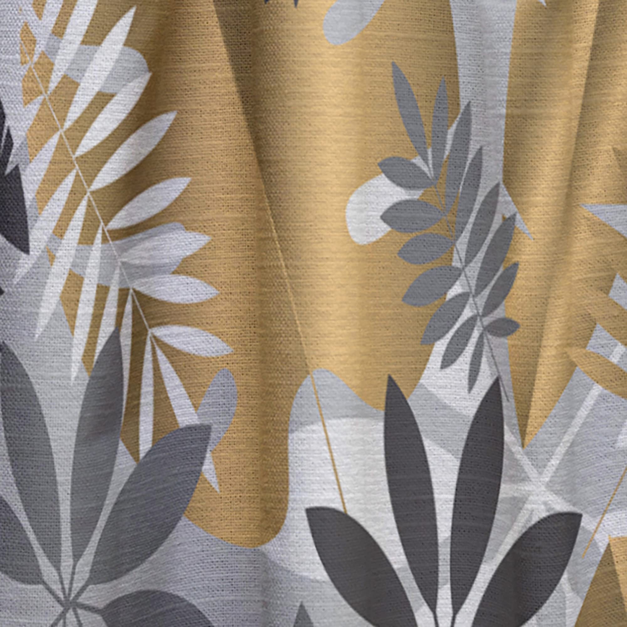 DesignQ Geometric Luxury Jungle Foliage Pattern Thermal Insulated Curtains - Single Panel 52x90 Inches - Elegant Window Treatments for Bedroom & Living Room - Perfect for Home Decor, Privacy & Temperature Control