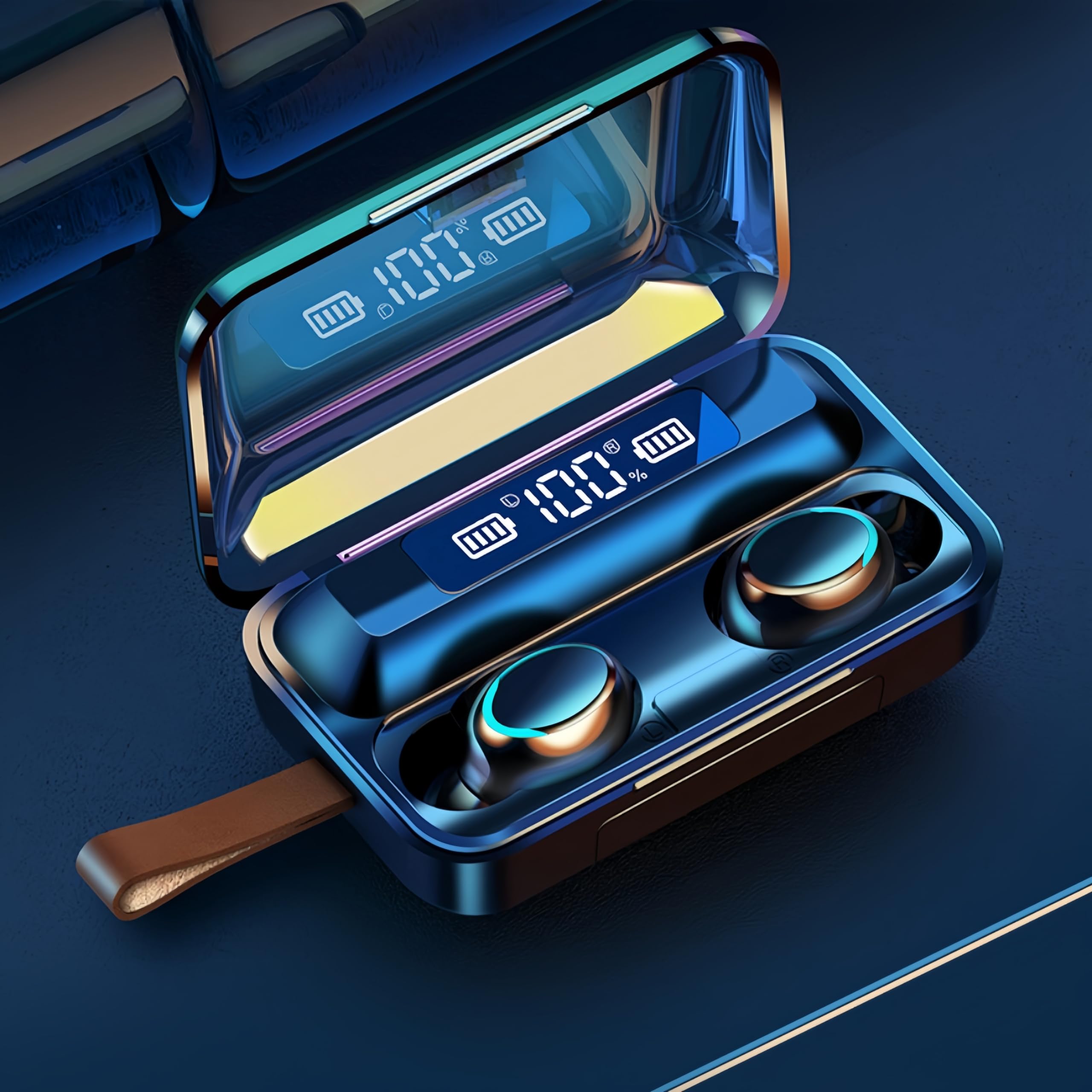 Wireless Bluetooth Earbuds with LED Power Display - Lightweight, Comfortable In-Ear Headphones for Running, Gym, Workout & Travel - Stylish Fashion Accessory for Men & Women