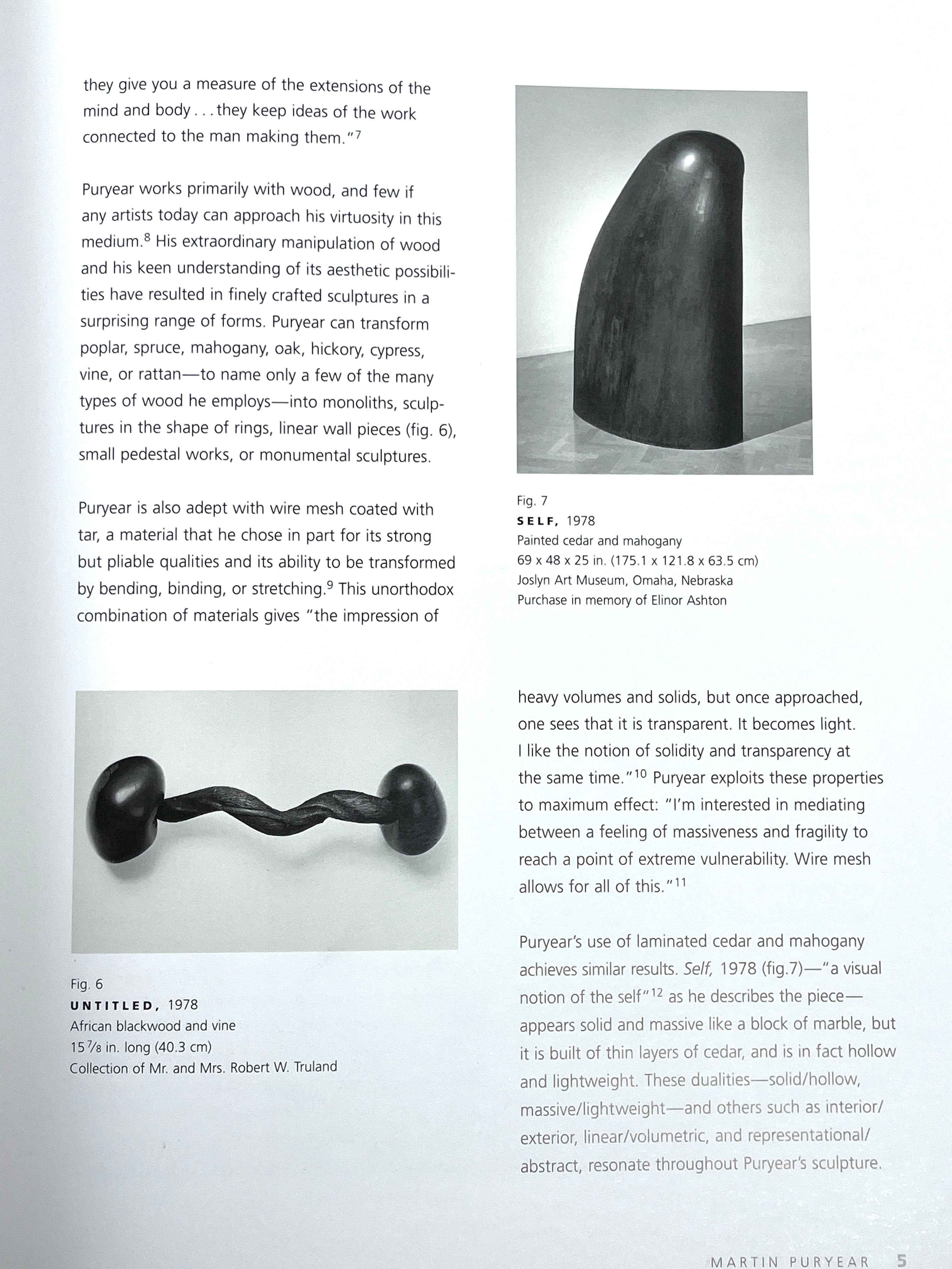 Martin Puryear & Margo A. Crutchfield Exhibit Catalog 2001 - Art Exhibition Book, Modern Sculpture Collection - Perfect for Art Collectors, Museum Enthusiasts & Students