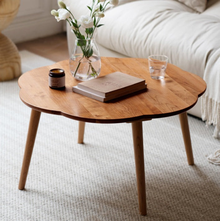 Premium Black Walnut & Cherry Solid Wood Coffee Table - Handcrafted Rustic Modern Living Room Centerpiece for Home Decor