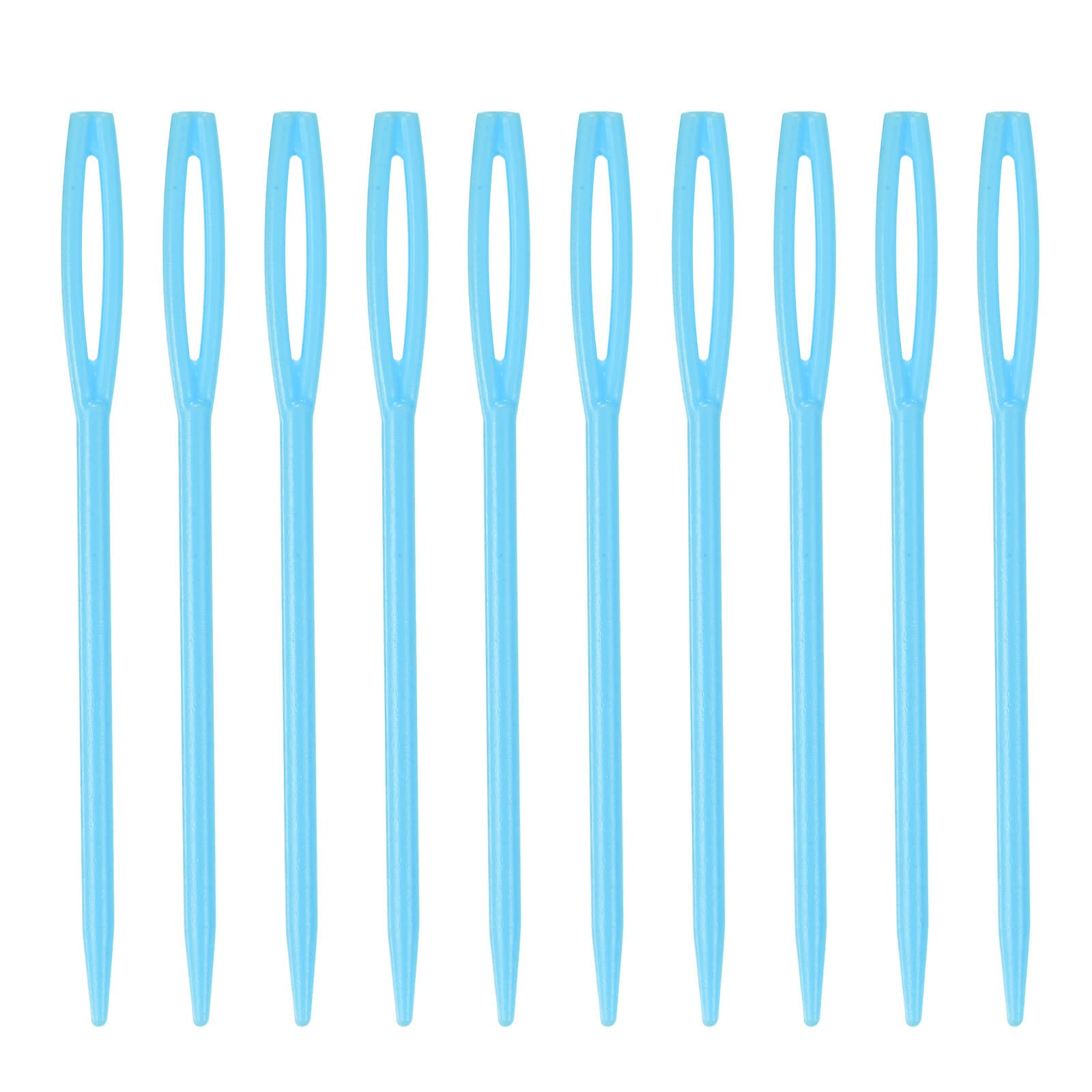 HARFINGTON 200pcs Plastic Sewing Needles with Large Eye - 7cm Blunt Needles for Handmade Crafts, DIY Stitching & Sewing Projects (Blue) - Perfect for Beginners, Kids & Fabric Arts