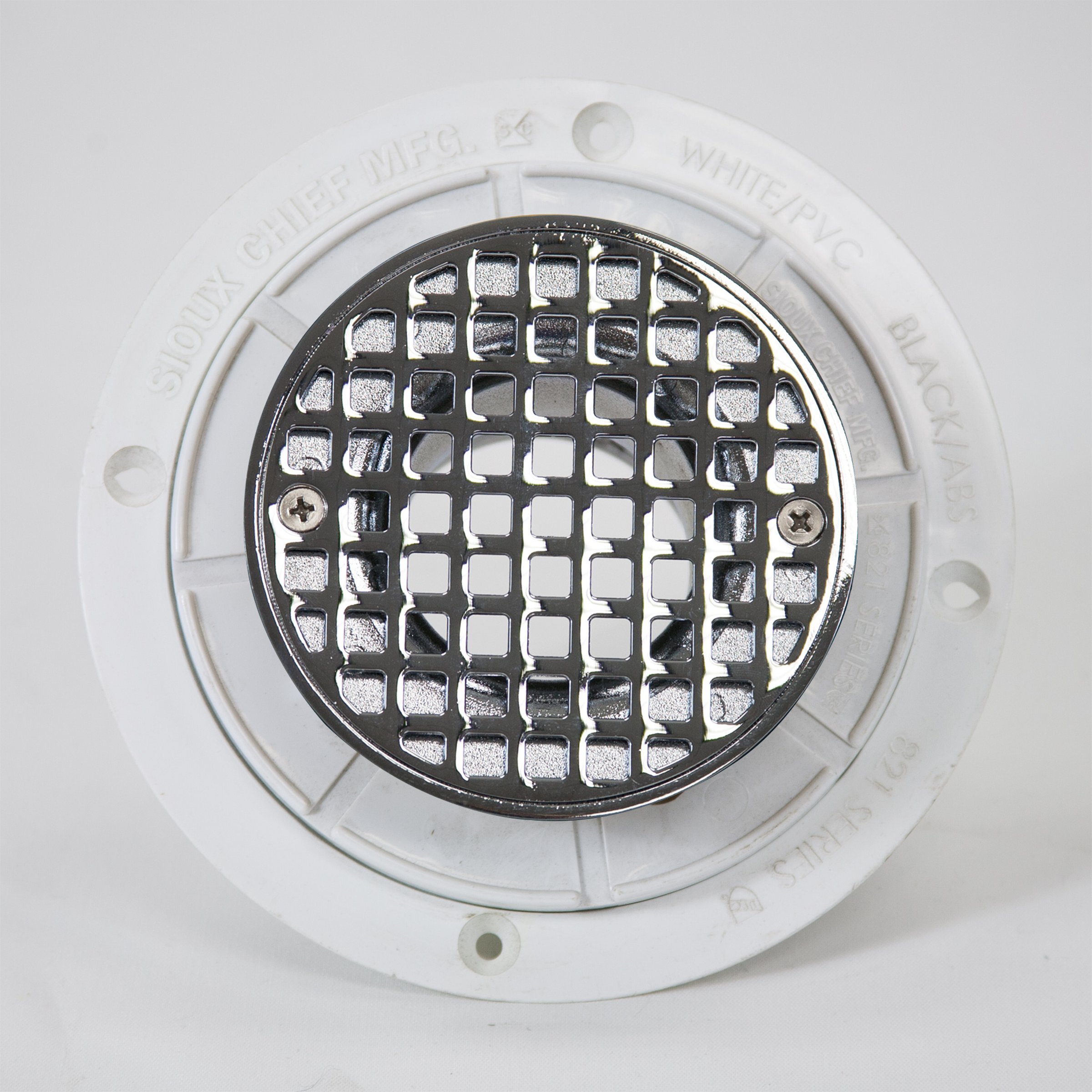 Noble PVC Drain with Round Strainer - Round Stainless #391 - Perfect for Bathroom, Kitchen, and Shower Drainage