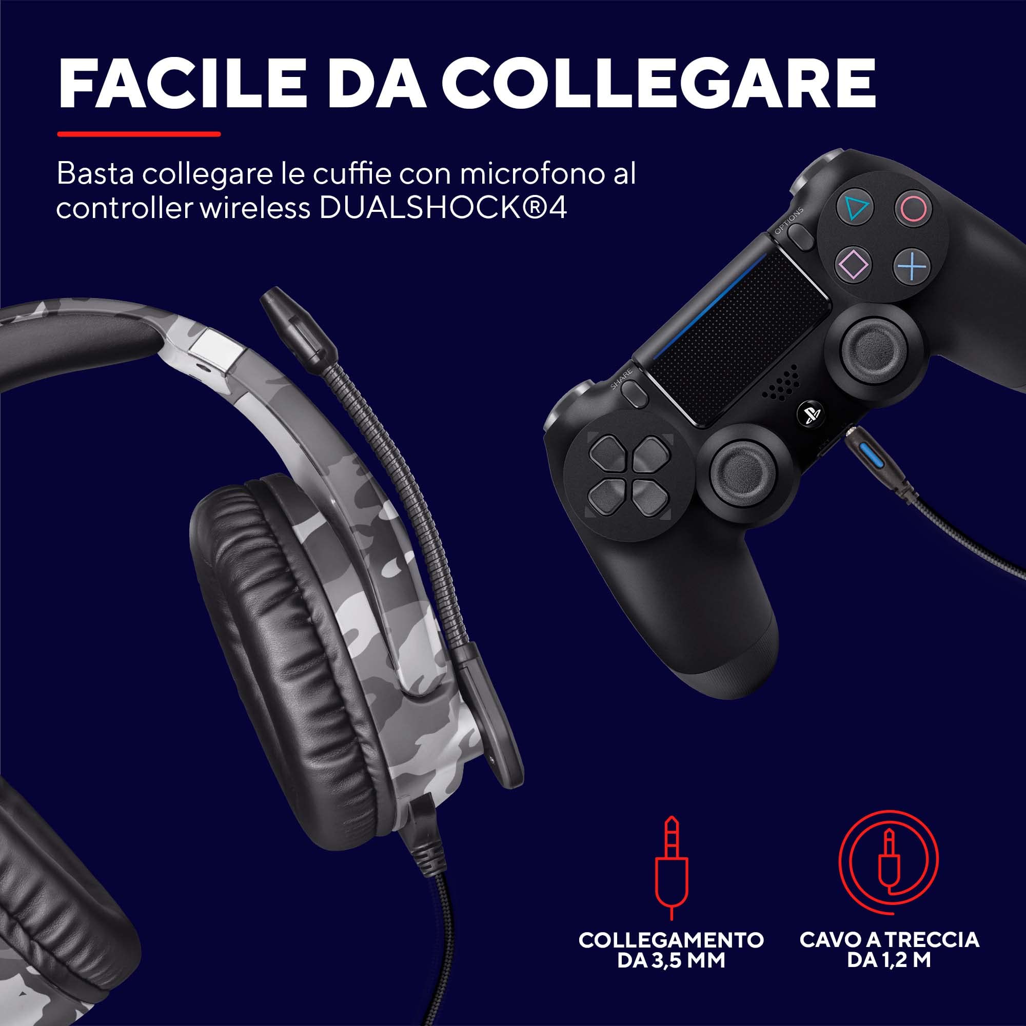 Trust Gaming GXT 488 Forze-G Official Licensed PlayStation Headset for PS4 & PS5 - Over-Ear Wired Gaming Headphones with Foldable Mic, Adjustable Headband & 3.5mm Audio Jack - Gray | Perfect for Competitive Gaming, Streaming & Long Play Sessions