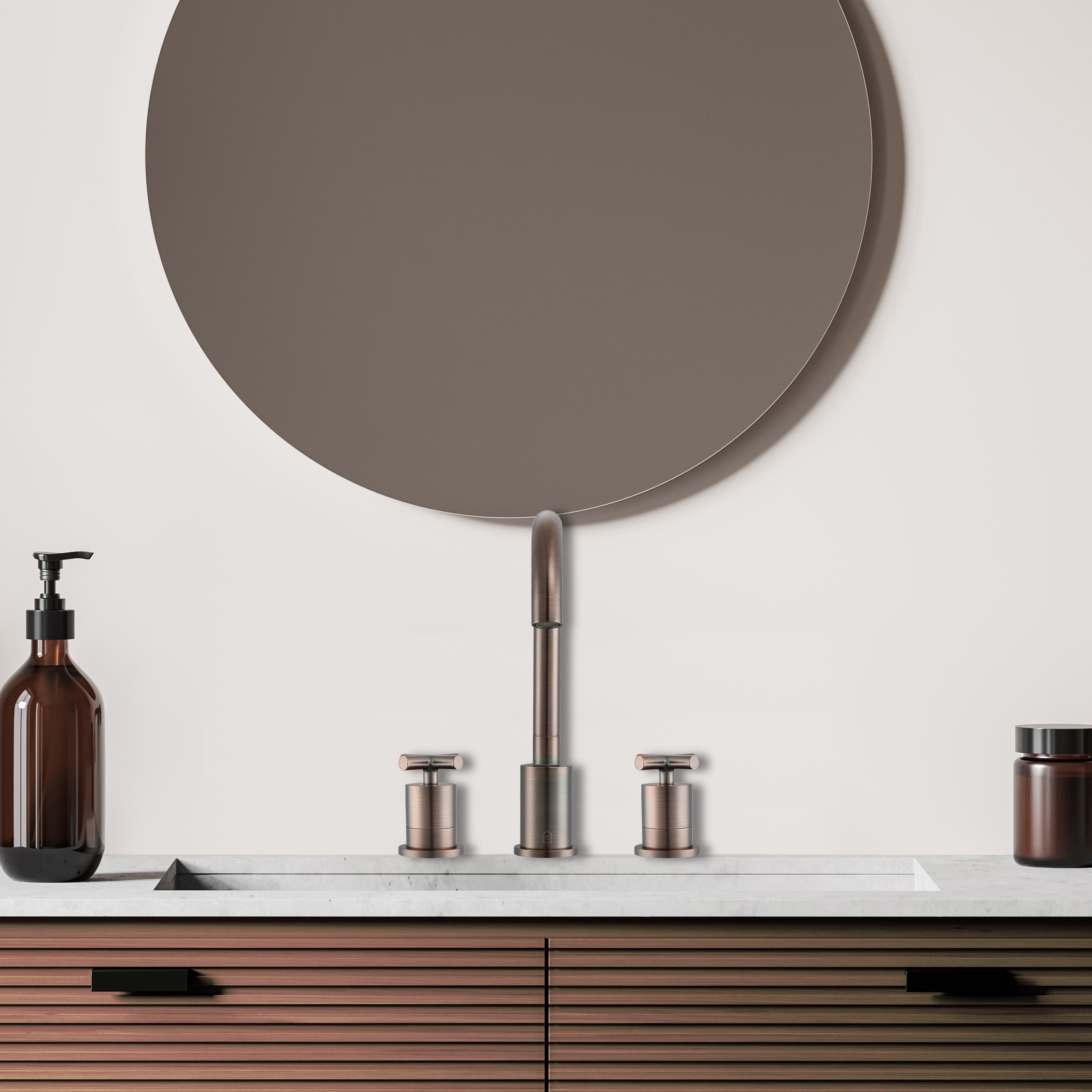Ancona Ava Widespread 3-Hole Bathroom Faucet with Cross Handles in Oil Rubbed Bronze - Perfect for Modern Vanities and Bathroom Sink Upgrades