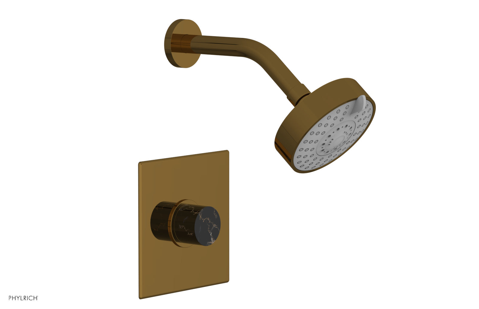 BASIC II Pressure Balance Shower Set with Black Marble Handle - 230S 23 Series for Modern Bathroom & Spa Experience