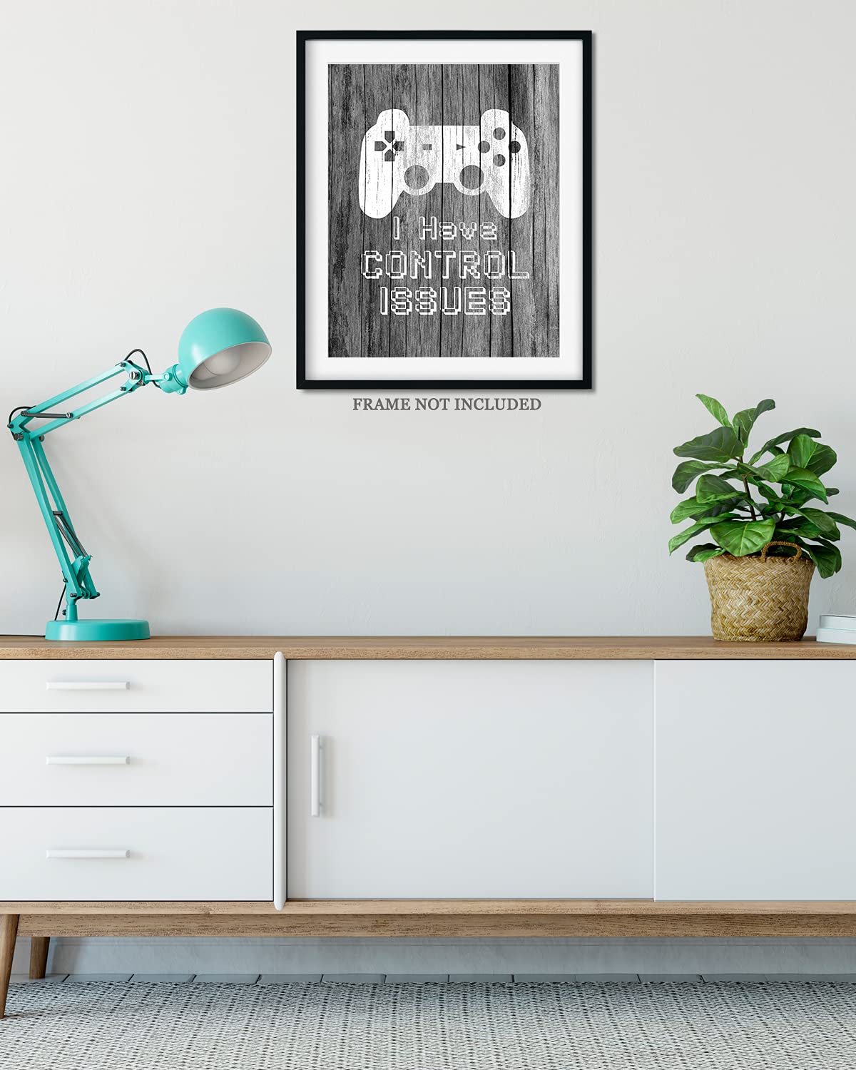 Funny Video Gaming Wall Art - Control Issues Gamer Poster - 8x10 Unframed Print for Gamers Room Decor, Birthday Party & Gifts - Perfect for Game Room, Man Cave or Office Decoration