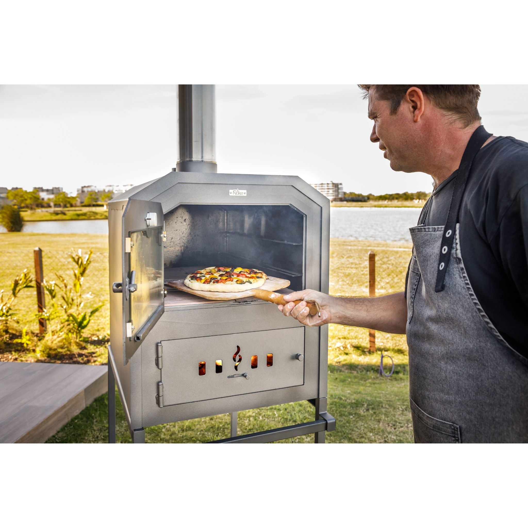 Premium Nuke Outdoor Wood Fired Pizza Oven – Portable Backyard Cooking for Pizza, Bread & Roasts – Perfect for Patio, Garden & Camping