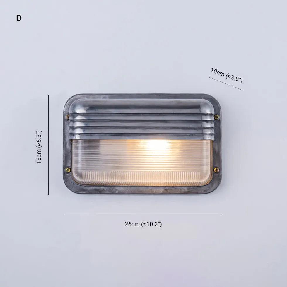 Modern Geometric Silver Industrial Outdoor Wall Lights - Waterproof & Durable for Patio, Garden, Porch, and Exterior Home Lighting