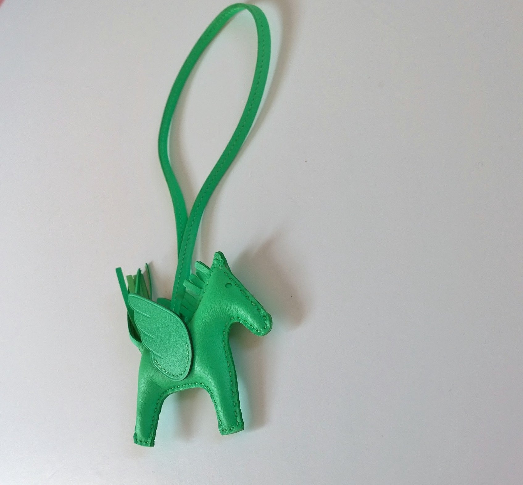 Hermès Pegasus Rodeo Flying Horse Leather Charm - Mint Green Vert Comics Winged PM Bag Charm | Luxury Equestrian Jewelry for Handbags & Accessories | Perfect Gift for Fashion Lovers