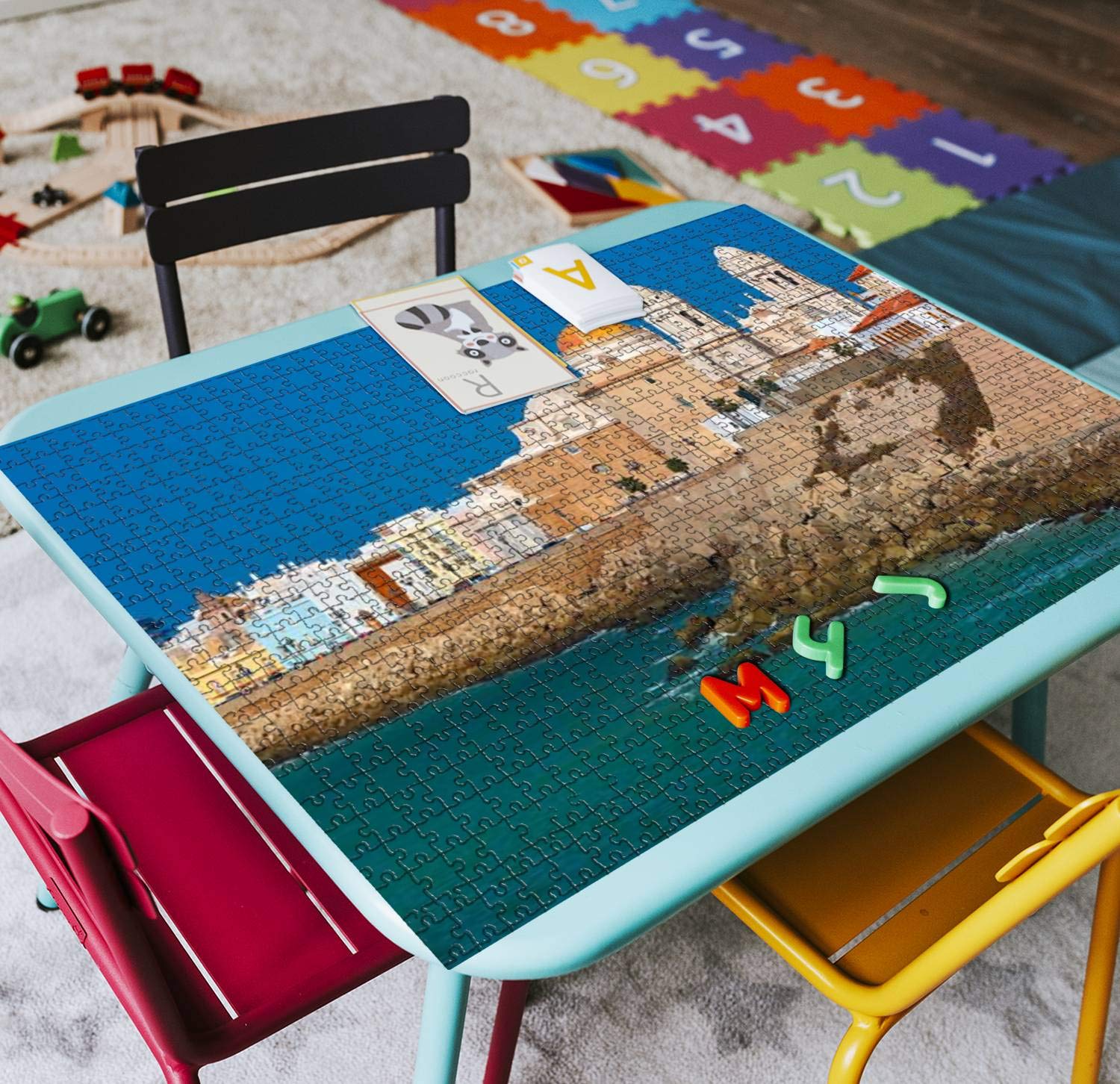 1000-Piece Wooden Jigsaw Puzzle - Beach & Cathedral in Cadiz, Andalusia Spain | Beautiful Church Landscape Puzzle for Adults & Kids | Educational Brain Teaser & Stress Relief Game | Perfect for Family Bonding, Classroom Activities & Relaxation