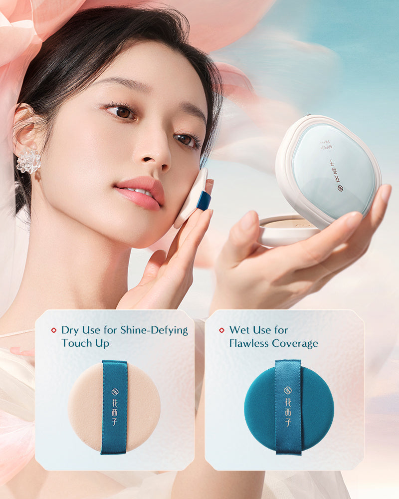 Yurong Airbrushed Tinted Pressed Powder with SPF50+ - Lightweight Matte Finish for Flawless Coverage | Perfect for Daily Sun Protection & Makeup Touch-Ups