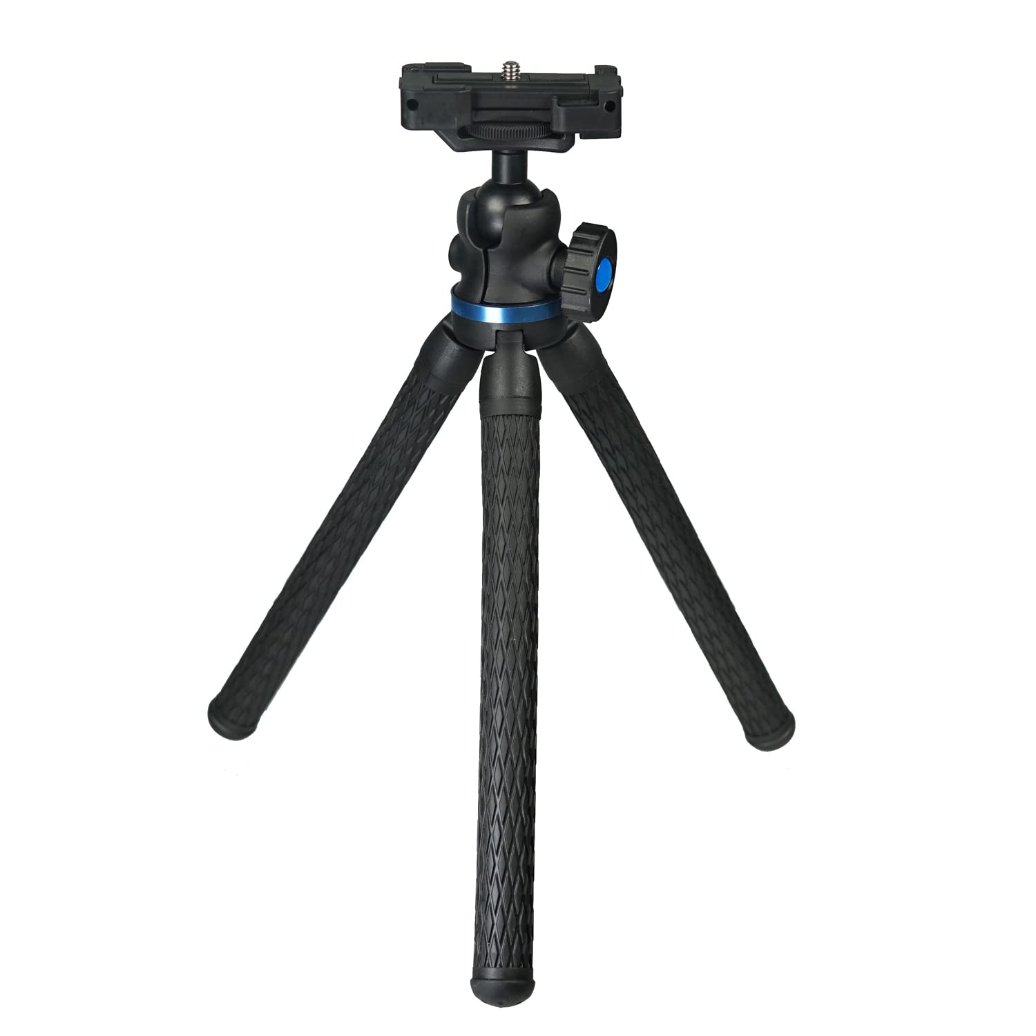 SIOTI Mini Tripod Stand - Flexible Portable Tripod with Adjustable Phone Mount for iPhone, Android, DSLR Camera, GoPro, Projector, Monitor & Ring Light - Perfect for Vlogging, Live Streaming & Photography (Blue)