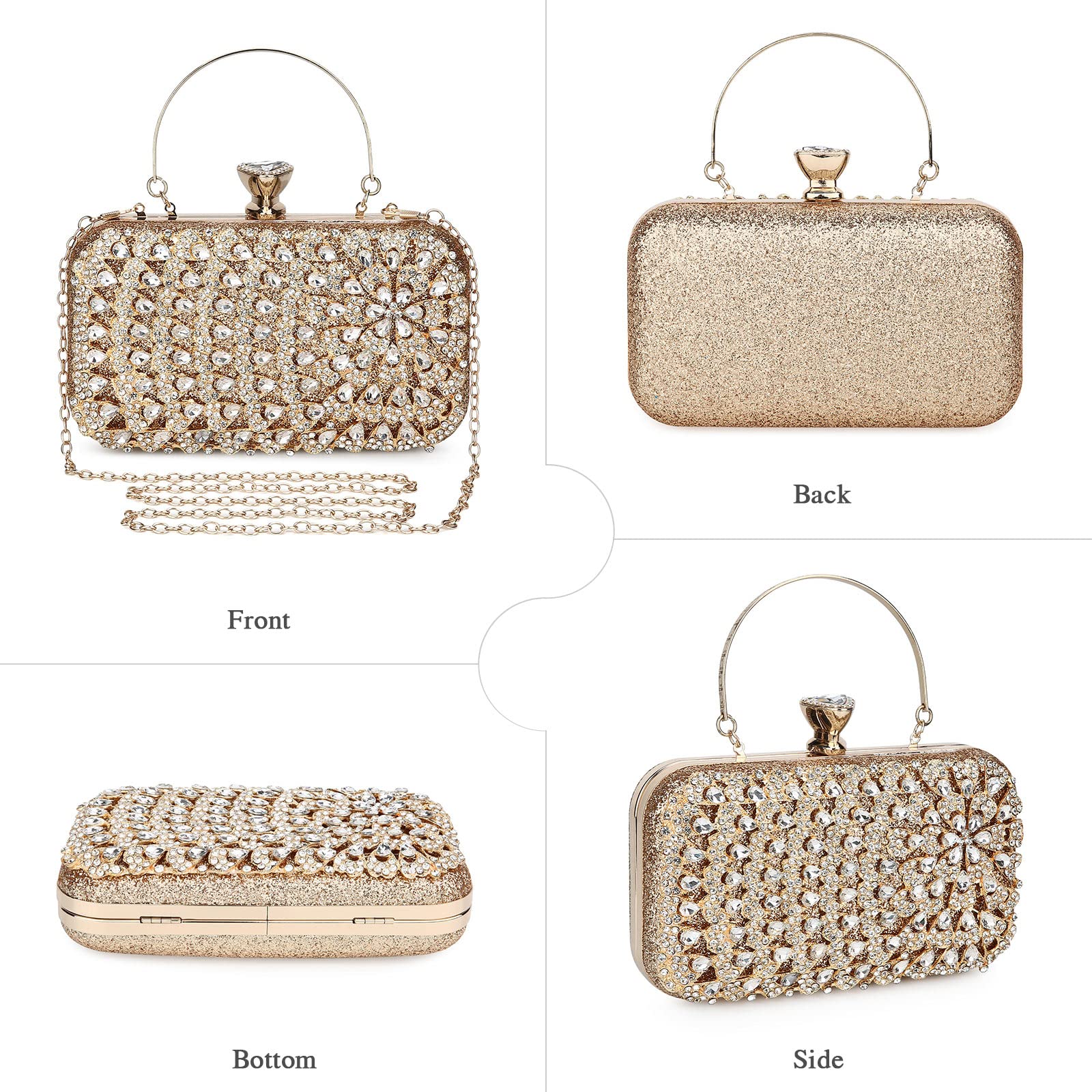 UBORSE Peacock Crystal Clutch Purse for Women - Elegant Rhinestone Glitter Evening Bag for Wedding, Bridal, Prom & Formal Parties | Perfect for Special Occasions & Night Out Events