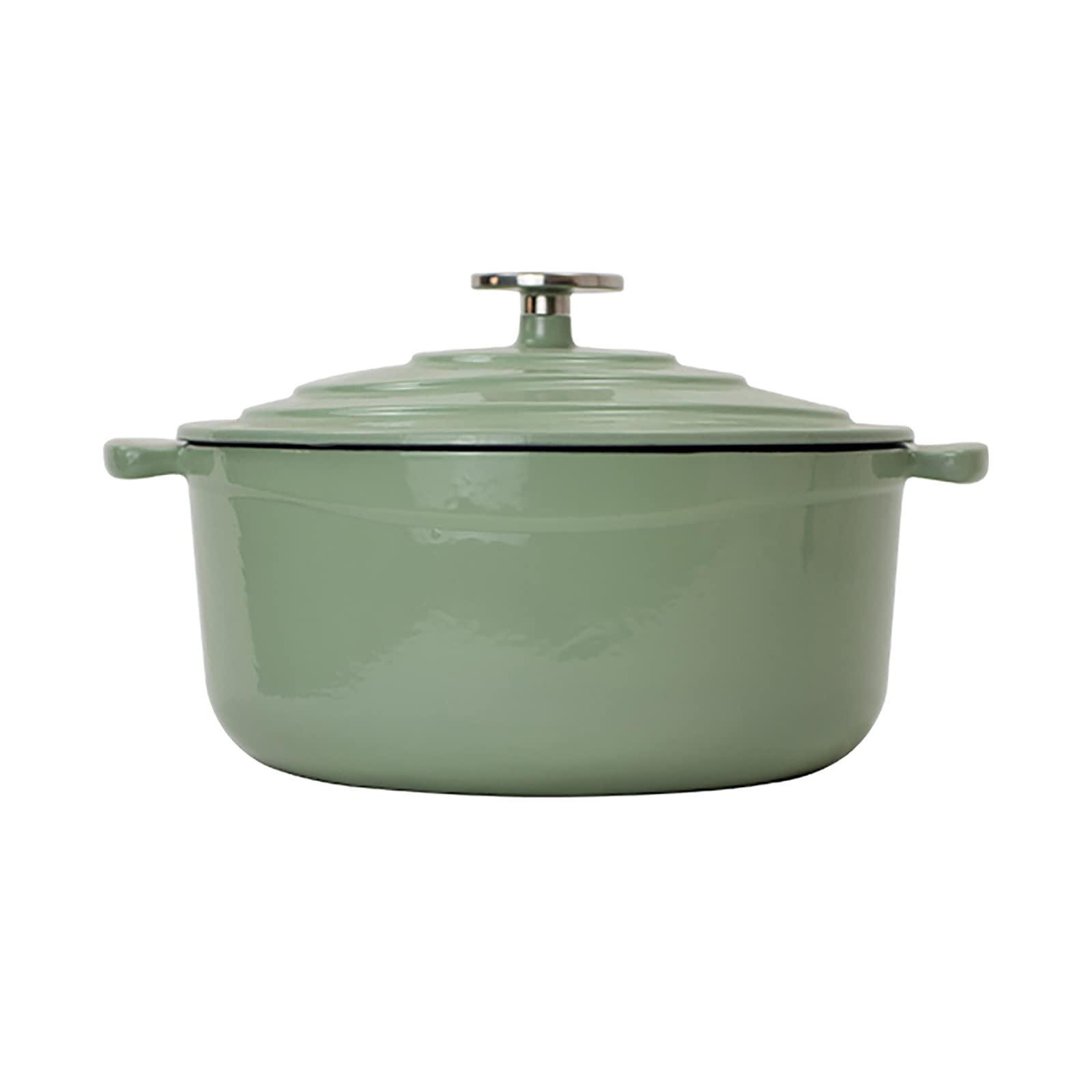 2.45-Quart Enameled Cast Iron Dutch Oven - Non-Stick Round Ceramic Casserole Pan Pot for Baking, Roasting & Serving (Green, 2.7L) - Perfect for Soups, Stews, Bread & Oven-to-Table Meals