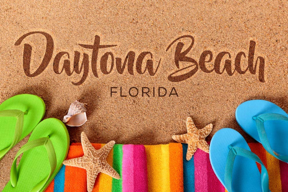 Daytona Beach Florida Flip Flops Wall Art Poster - 12x18 Coastal Decor for Living Room, Bedroom & Beach House