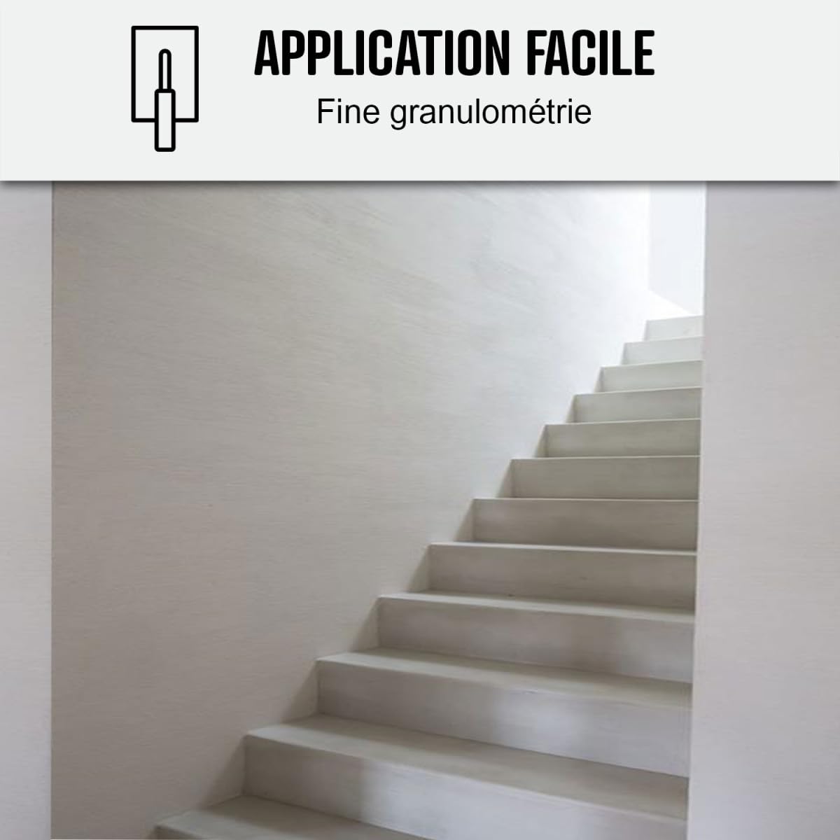 Polished Concrete Stair Kit - Complete Set for 2 m² (2 Layers) - Gray Black Aronia - ARCANE INDUSTRIES | DIY Home Renovation & Modern Staircase Upgrade