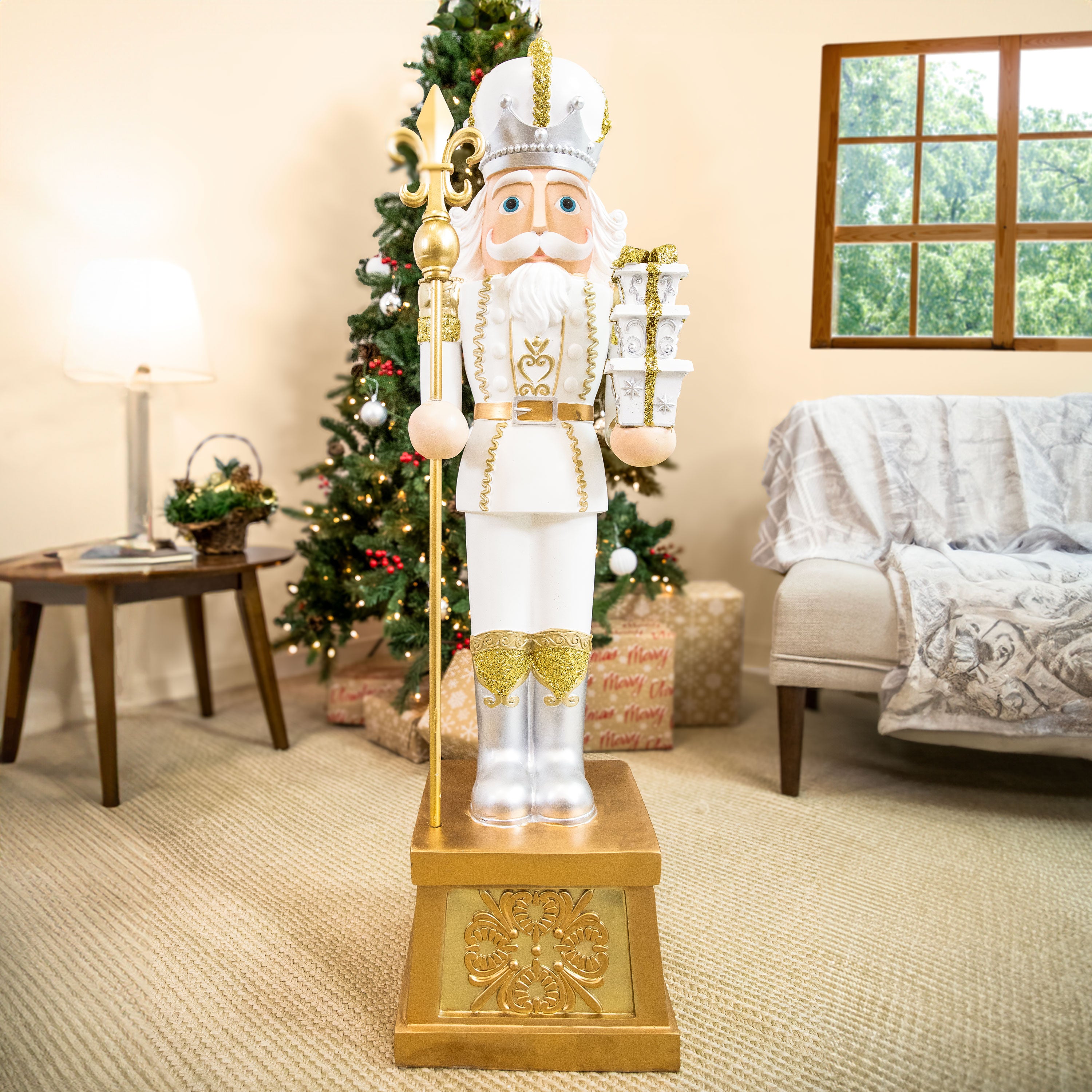 Sunnydaze Pierre the Fleur de Lis Christmas Nutcracker Statue - 47