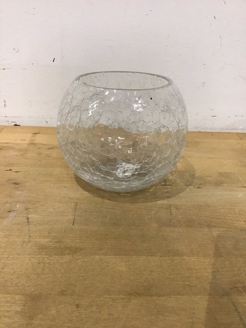 5-Piece Crackled Glass Vase Set - Handmade Boho Home Decor for Centerpieces, Wedding, Living Room & Dining Table Decorations