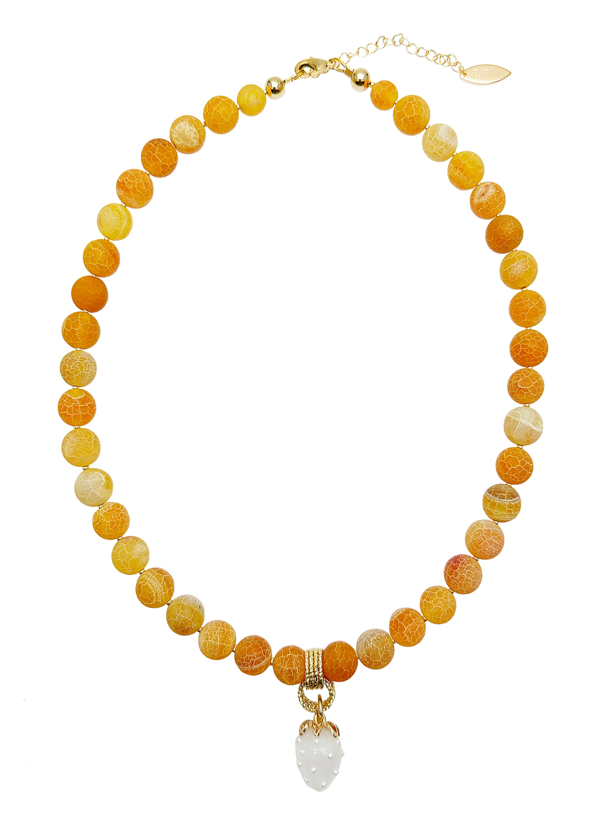 Orange Agate and Strawberry Pendant Necklace JN010 – Elegant Bohemian Jewelry for Women, Perfect for Casual Wear, Date Nights & Gift Giving