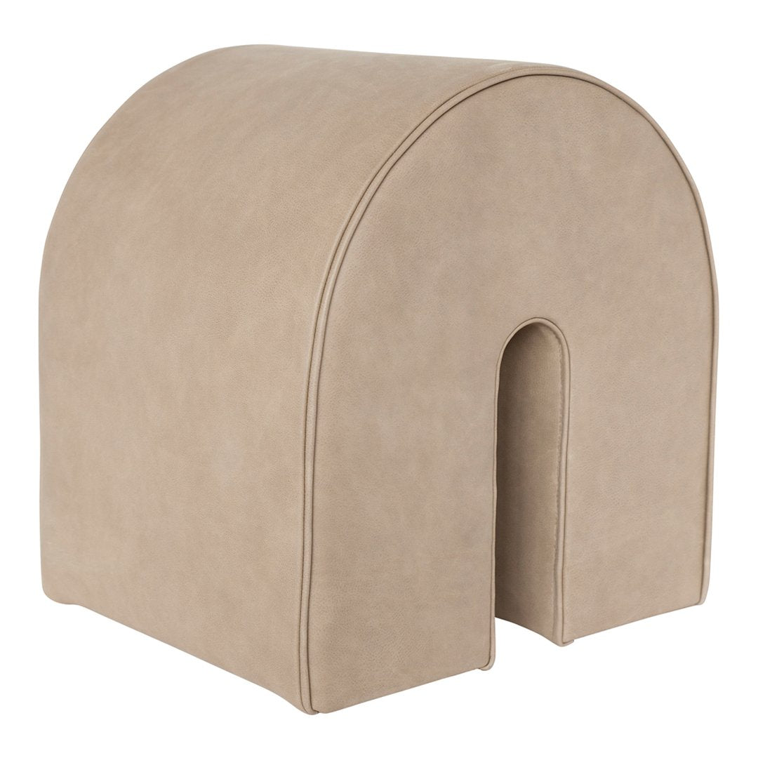 Kristina Dam Studio Curved Pouf - Modern Round Ottoman for Living Room, Bedroom & Office - Stylish Footrest, Extra Seating & Home Decor Accent