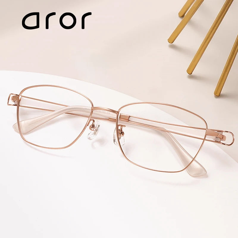 Aror Unisex Full Rim Square Polygon Titanium Eyeglasses 95233 - Lightweight & Durable Frame for Men & Women - Perfect for Reading, Work & Fashion Accessories