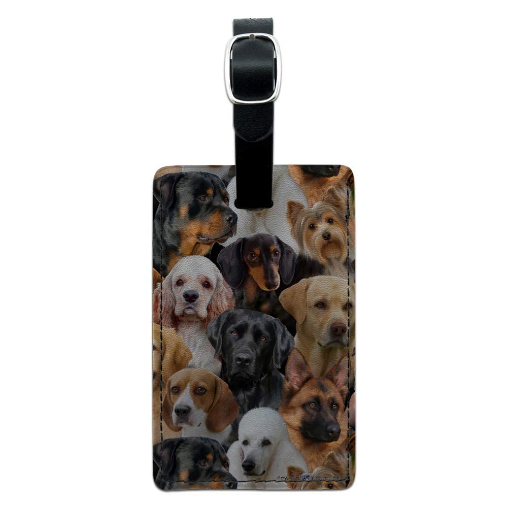 Durable Leather Dog ID Tag for Retrievers, Dachshunds & Poodles - Personalized Pet Name Tag with Rectangle Shape - Perfect for Travel, Luggage & Pet Collar Identification
