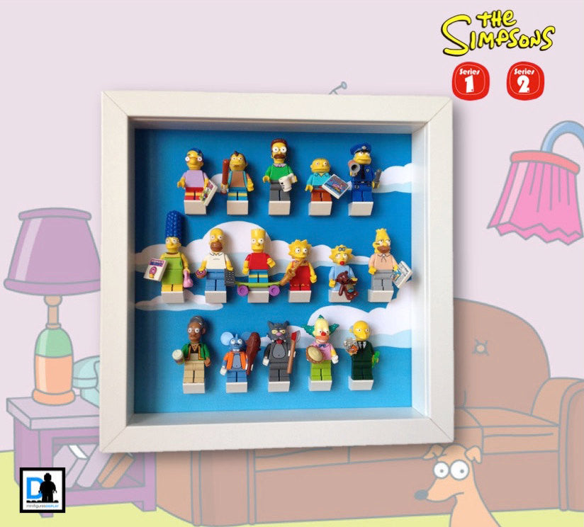 2-Pack Lego® Simpsons Minifigure Display Frames for Series 1 & 2 - Perfect for Collectors and Home Decor
