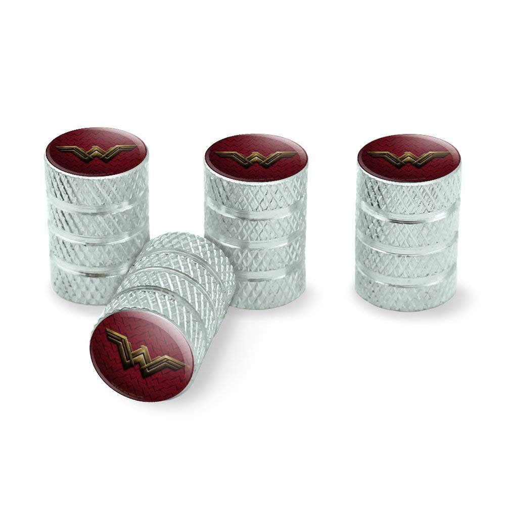 Justice League Wonder Woman Logo Aluminum Valve Stem Caps - DC Comics Superhero Car Accessories for Wheels & Rims - Perfect for DC Fans, Car Enthusiasts & Movie Collectors
