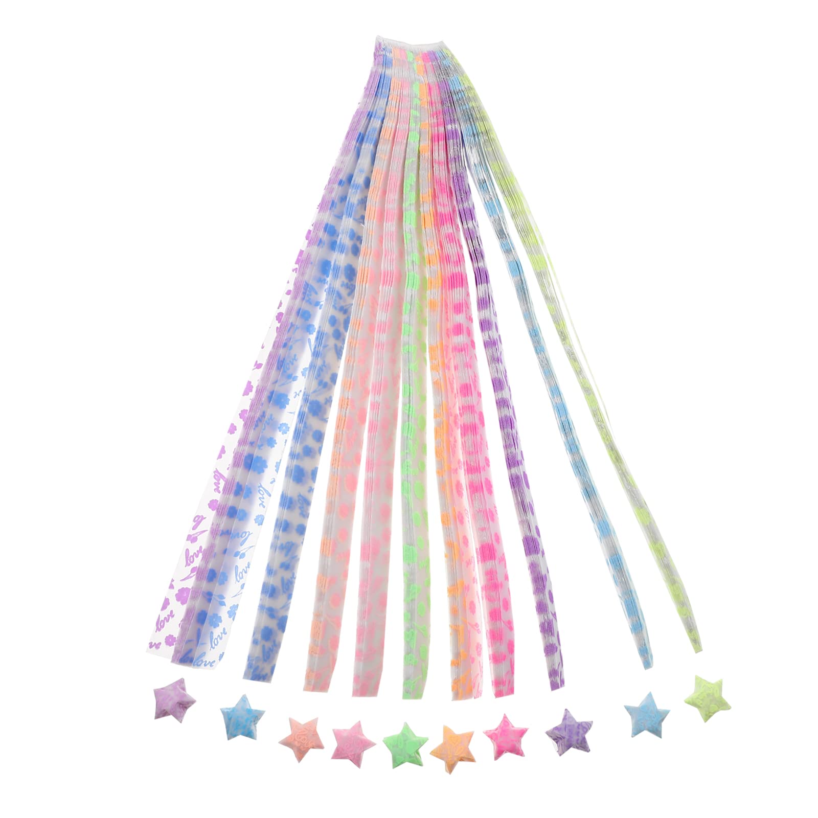 EXCEART Origami Kit - 630pcs Glow in The Dark Star Paper Strips for Folding Lucky Stars & Pentagrams | Includes Origami Books | Perfect for DIY Crafts, Room Decor, and Gift Making