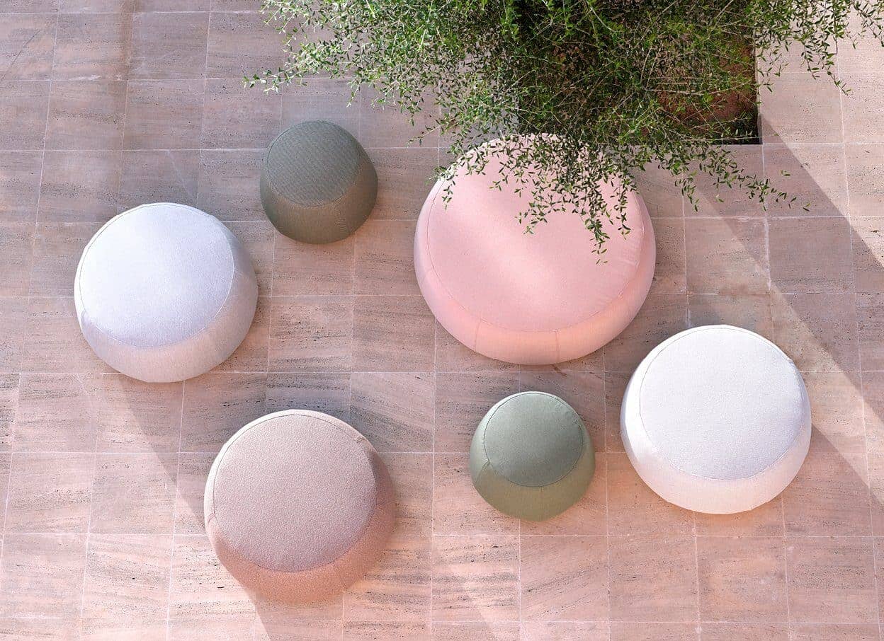 Nomad Medium Pouf in Grey - Stylish and Comfortable Footrest Ottoman for Living Room, Bedroom, or Nursery - Perfect for Relaxing and Decorating Your Home