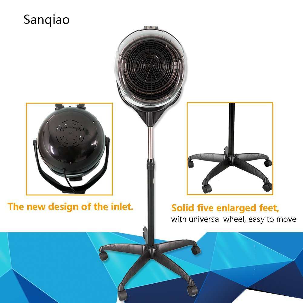 Professional Hair Dryer Hood with Timer & Temperature Control - 950W Portable Floor Stand Hair Dryer for Salon & Home Styling (Black) | Perfect for Hairdressers, At-Home Treatments & Salon Styling